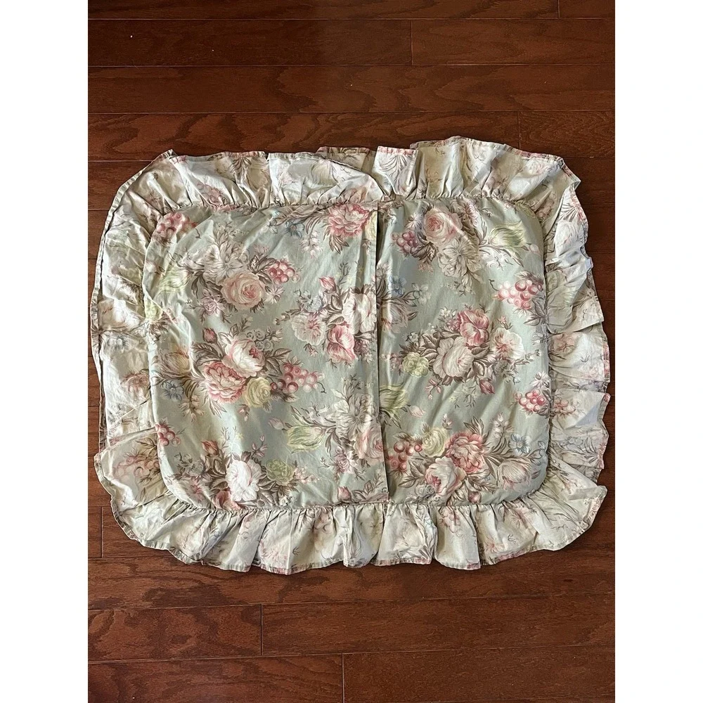 Vintage RALPH‎ LAUREN Charlotte TWIN Comforter & Pillow Sham Floral Chic Green